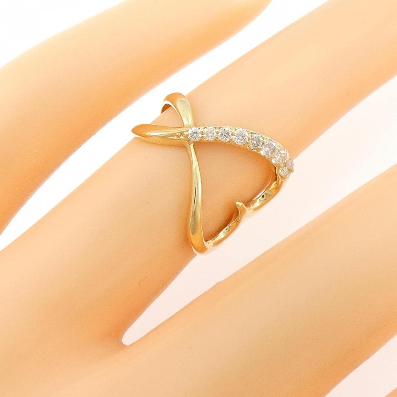 K18YG ハート ダイヤモンド リング 0.18CT