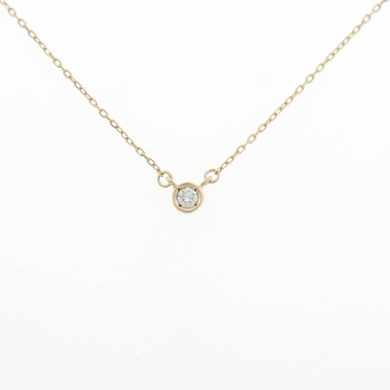 K10YG ソリティア ダイヤモンド ネックレス 0.05CT