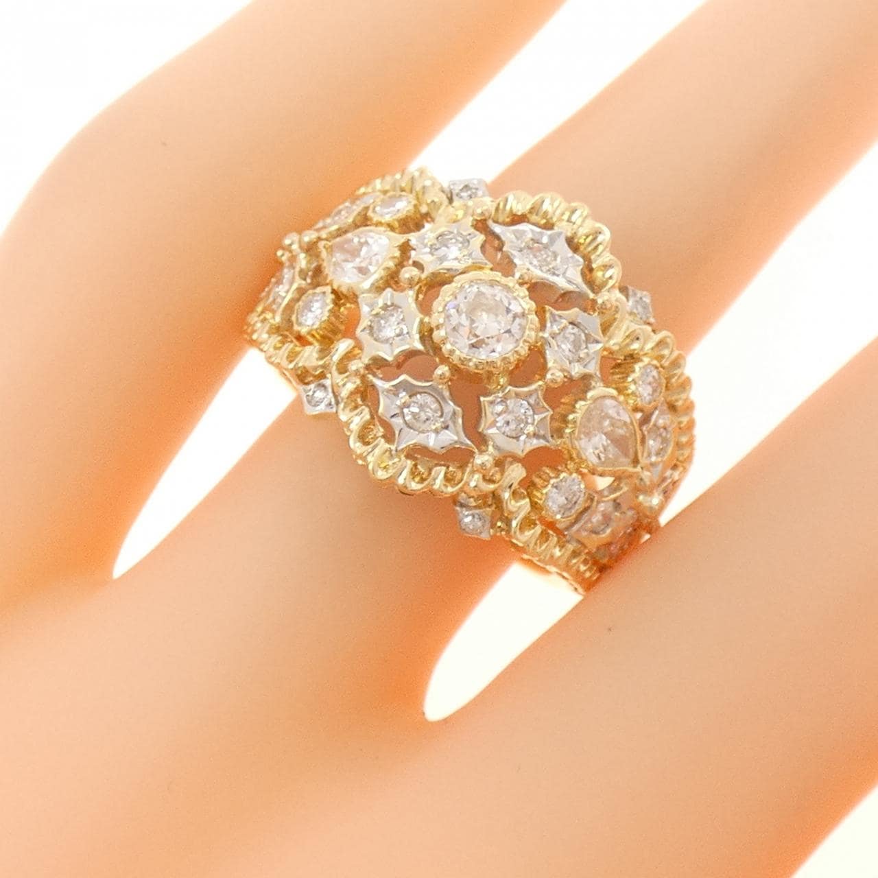 K18YG/K18WG ダイヤモンド リング 0.25CT
