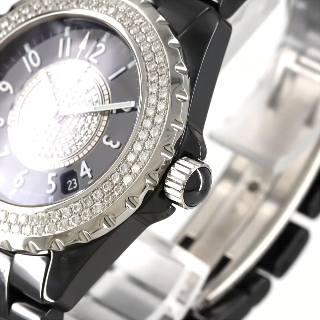 シャネル J12 38mmセラミック /2WD･センターパヴェ H1709 セラミック 自動巻