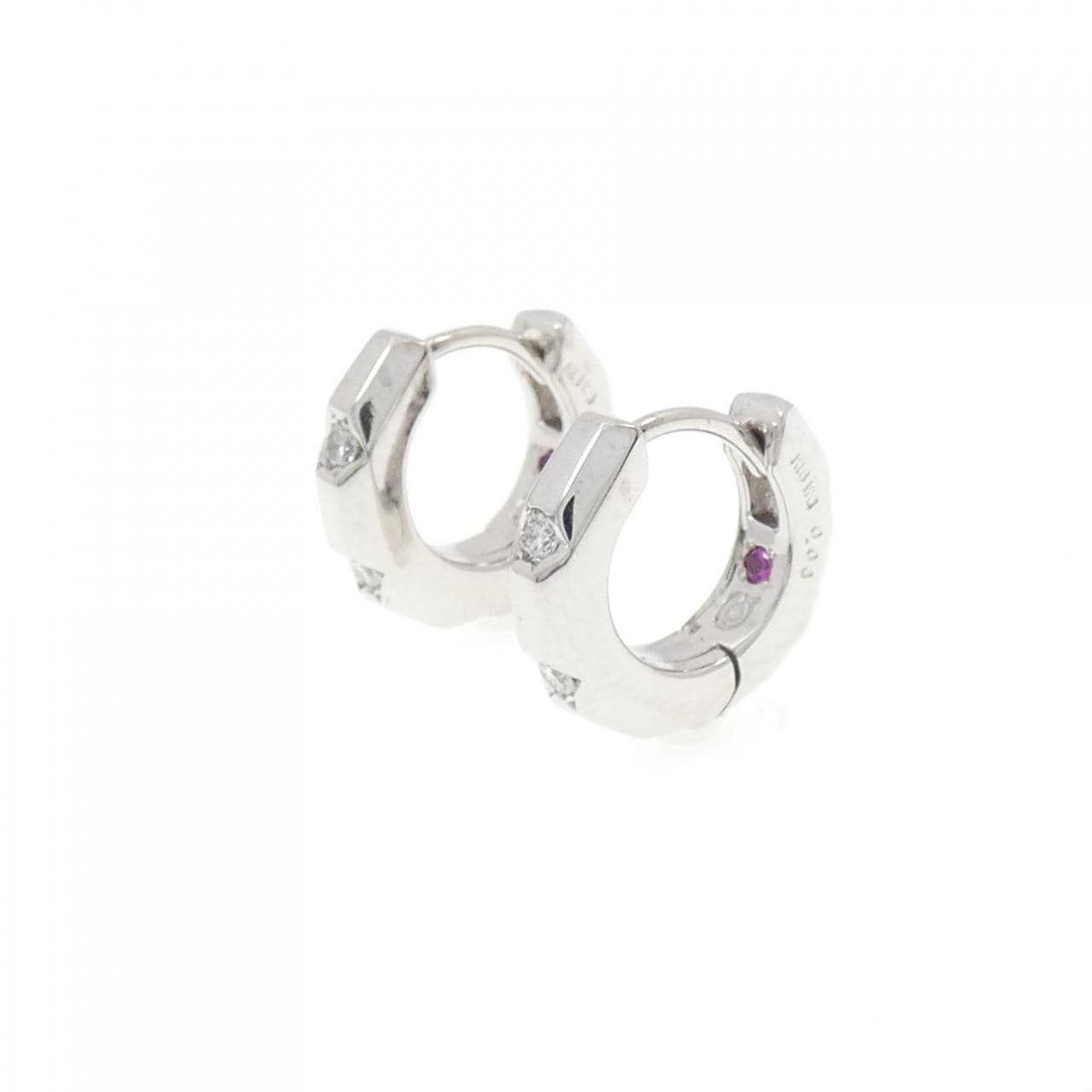 K18WG ダイヤモンド ピアス 0.06CT