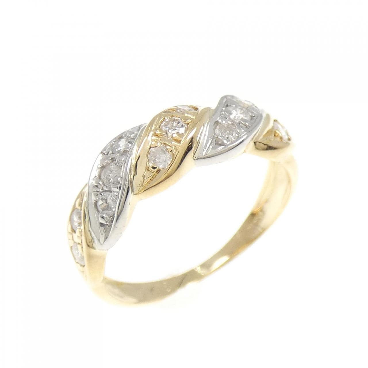 K18YG/PT900 ダイヤモンド ピンキー リング 0.20CT