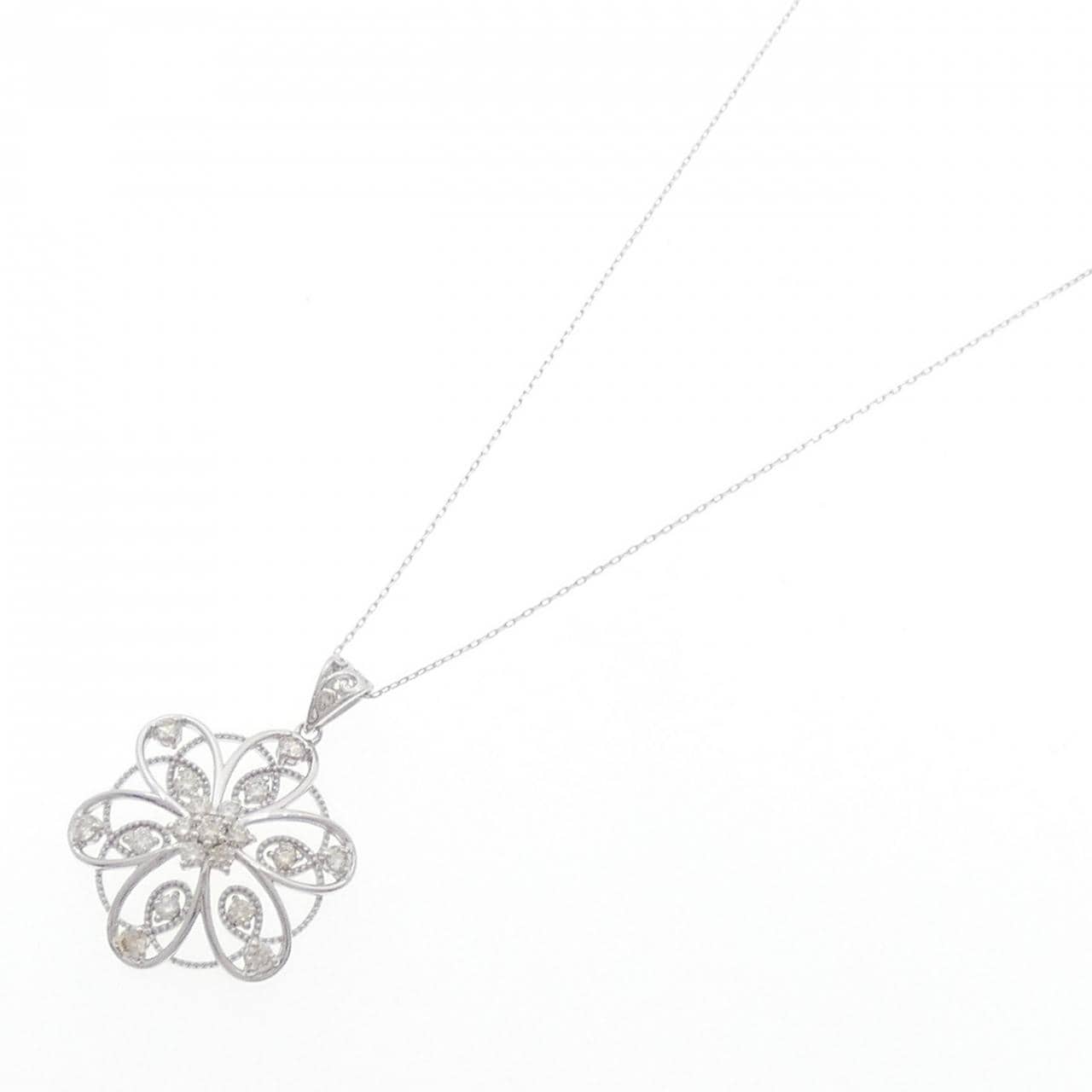 K18WG ダイヤモンド ネックレス 0.50CT