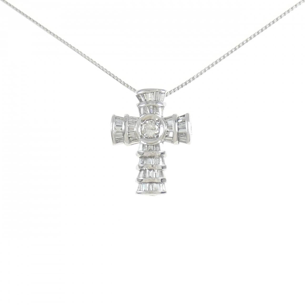PT900/PT850 クロス ダイヤモンド ネックレス 1.00CT