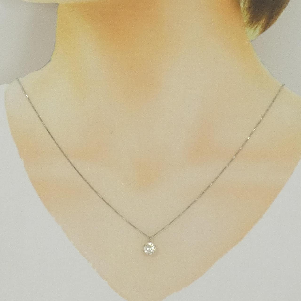 PT900/PT850 ソリティア ダイヤモンド ネックレス 0.87CT