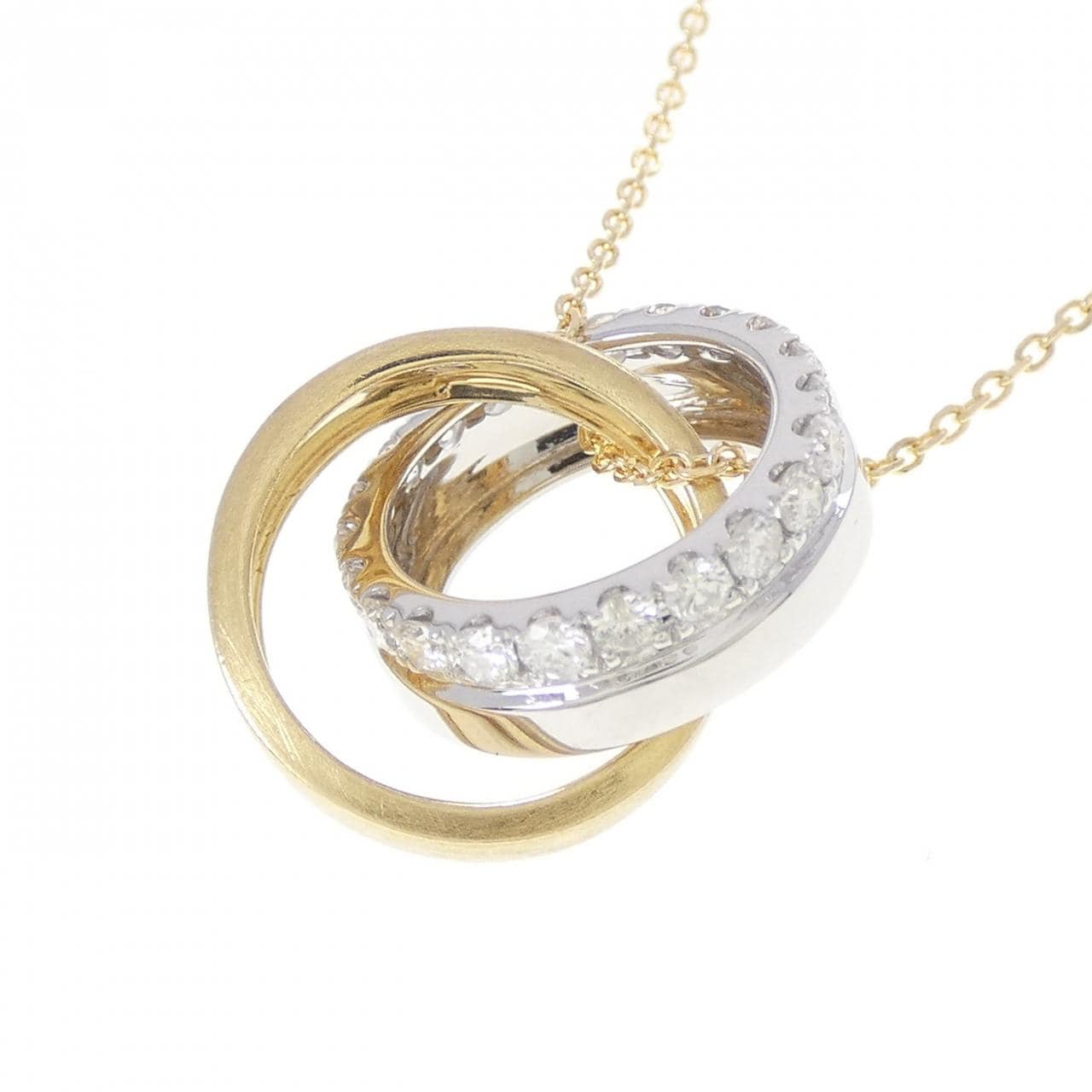 K18YG/K18WG ダイヤモンド ネックレス 0.32CT