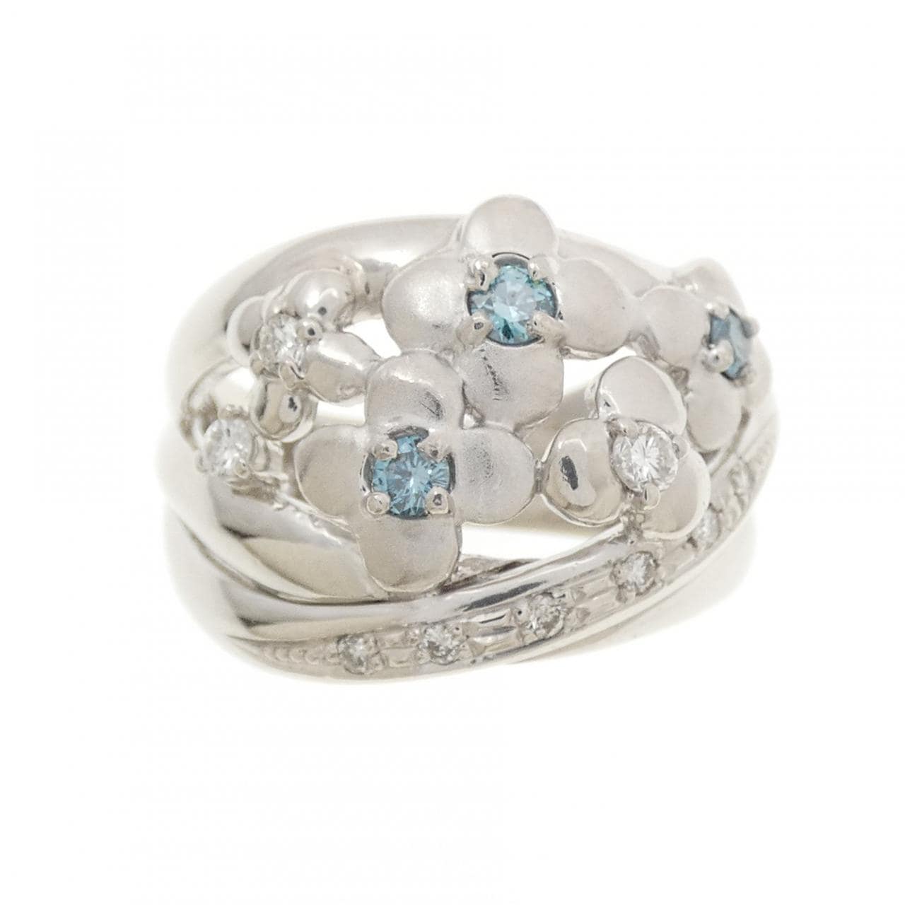 PT900 フラワー ダイヤモンド リング 0.27CT