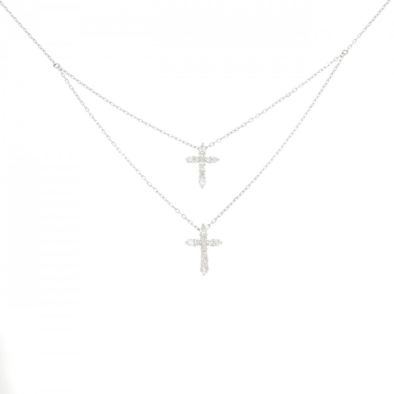 PT900/PT850 クロス ダイヤモンド ネックレス 0.50CT