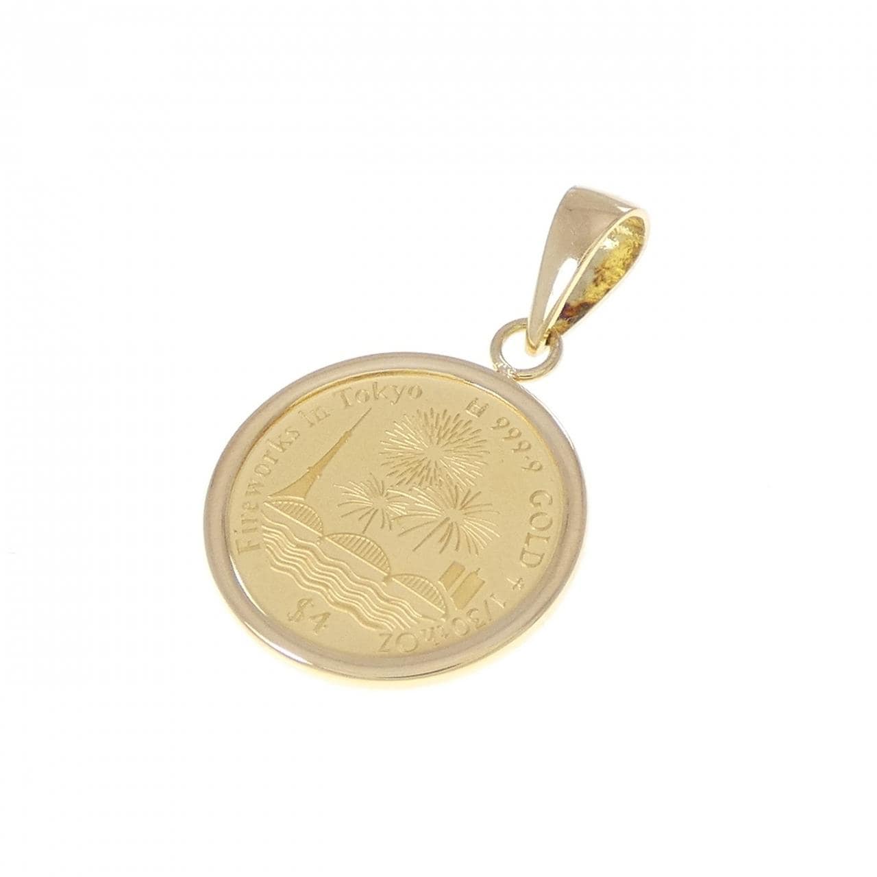 K18YG(枠) コイン ペンダント