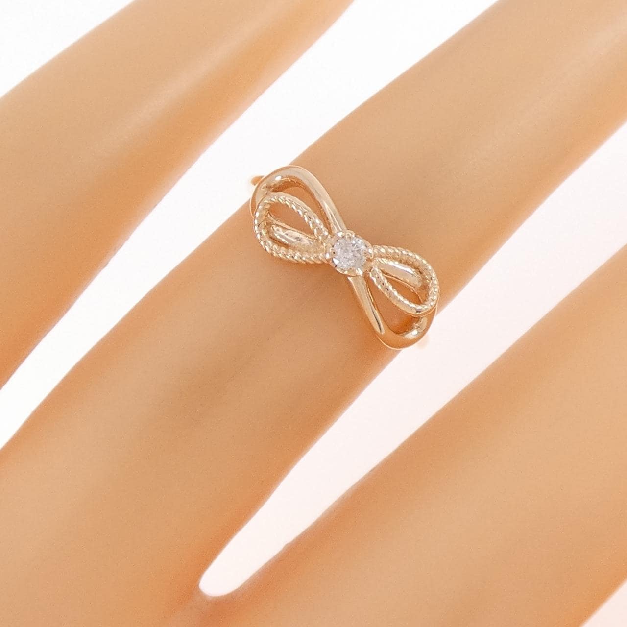 アガット リボン ダイヤモンド リング 0.03CT