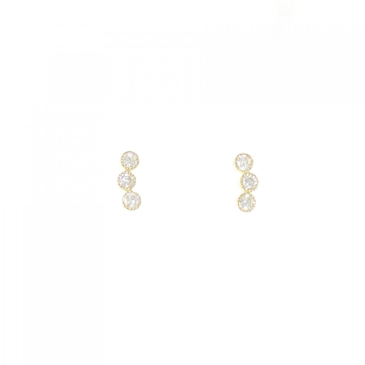 [再加工款] K18YG钻石耳环0.20CT