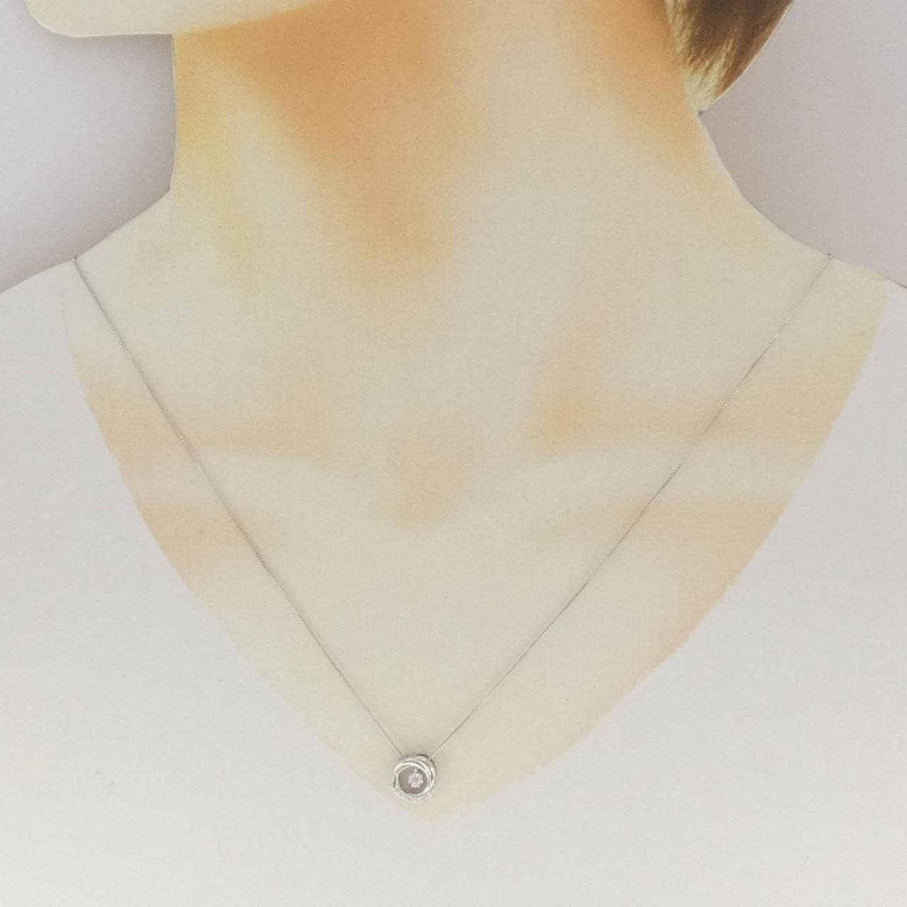 K18WG ダイヤモンド ネックレス 0.04CT