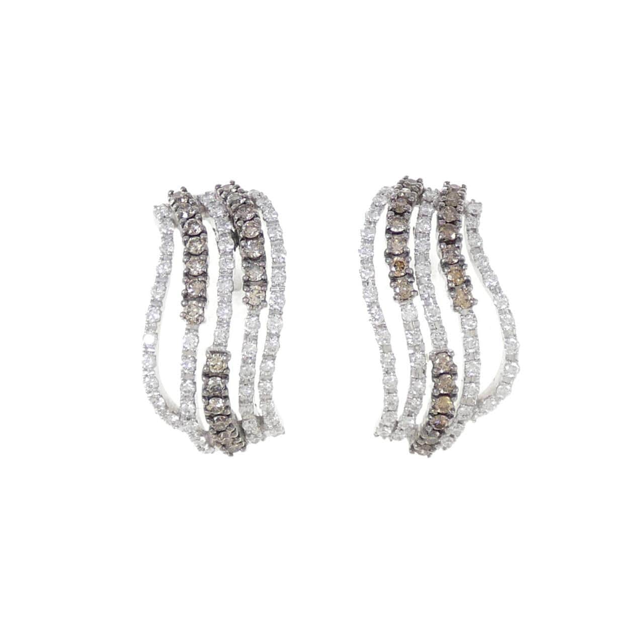K18WG ダイヤモンド ピアス 1.26CT