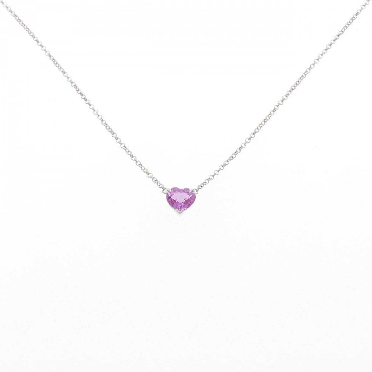 K18WG ハート サファイヤ ネックレス 1.15CT