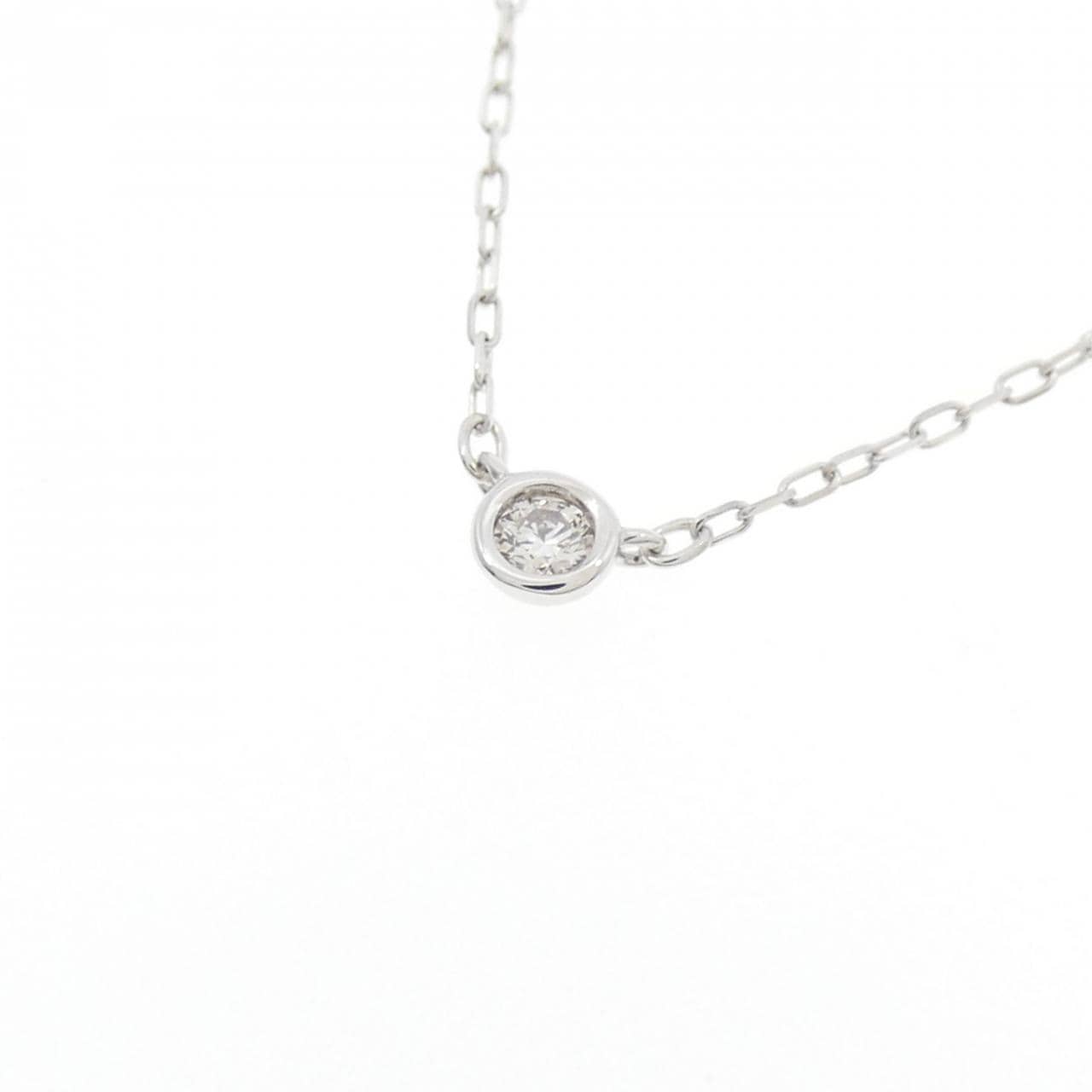 K10WG ソリティア ダイヤモンド ネックレス