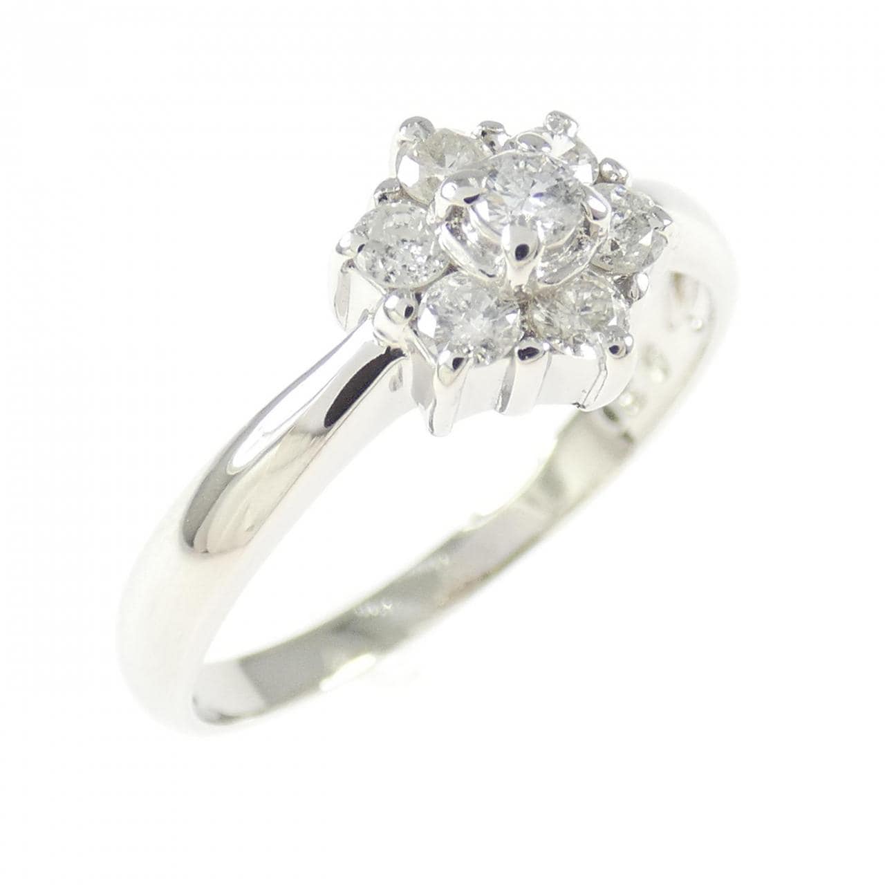 PT900 フラワー ダイヤモンド リング 0.30CT