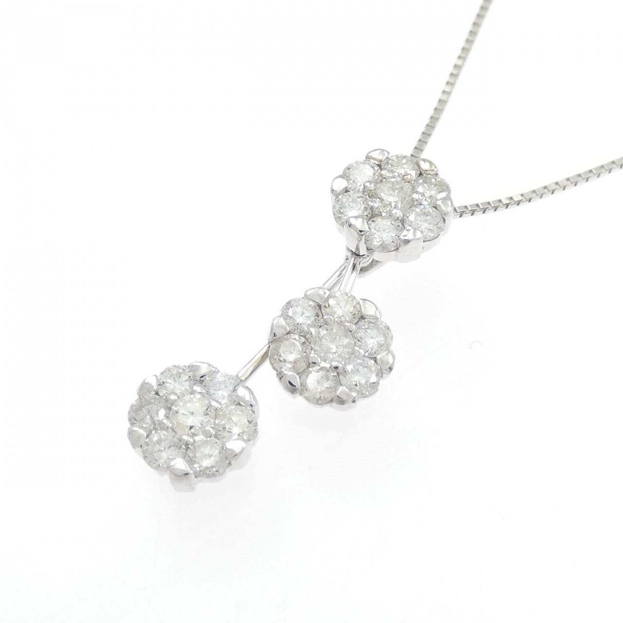 K18WG ダイヤモンド ネックレス 1.01CT