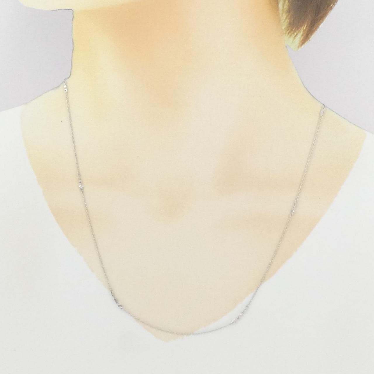 K18WG ダイヤモンド ネックレス 0.10CT