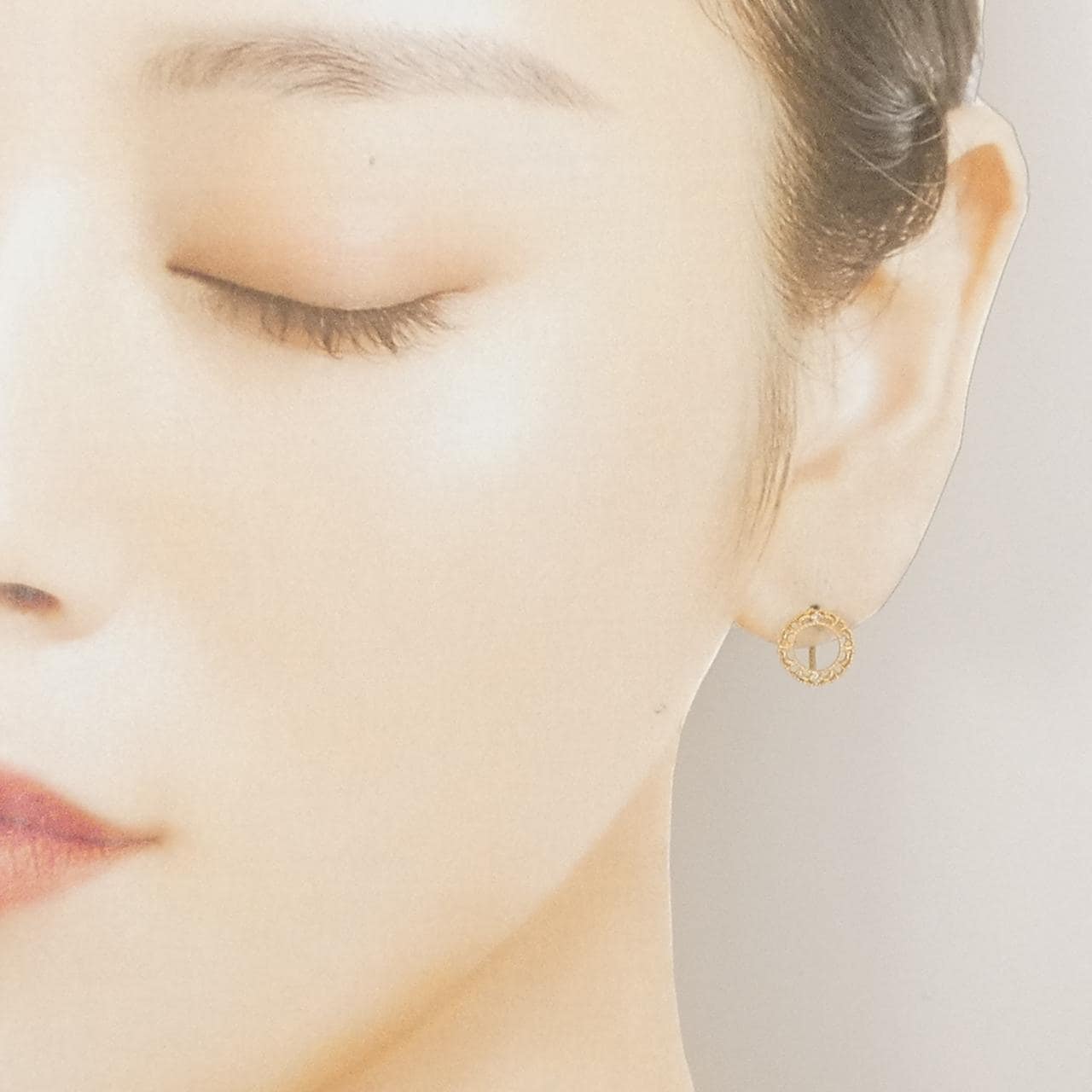 アガット ダイヤモンド ピアス 0.02CT