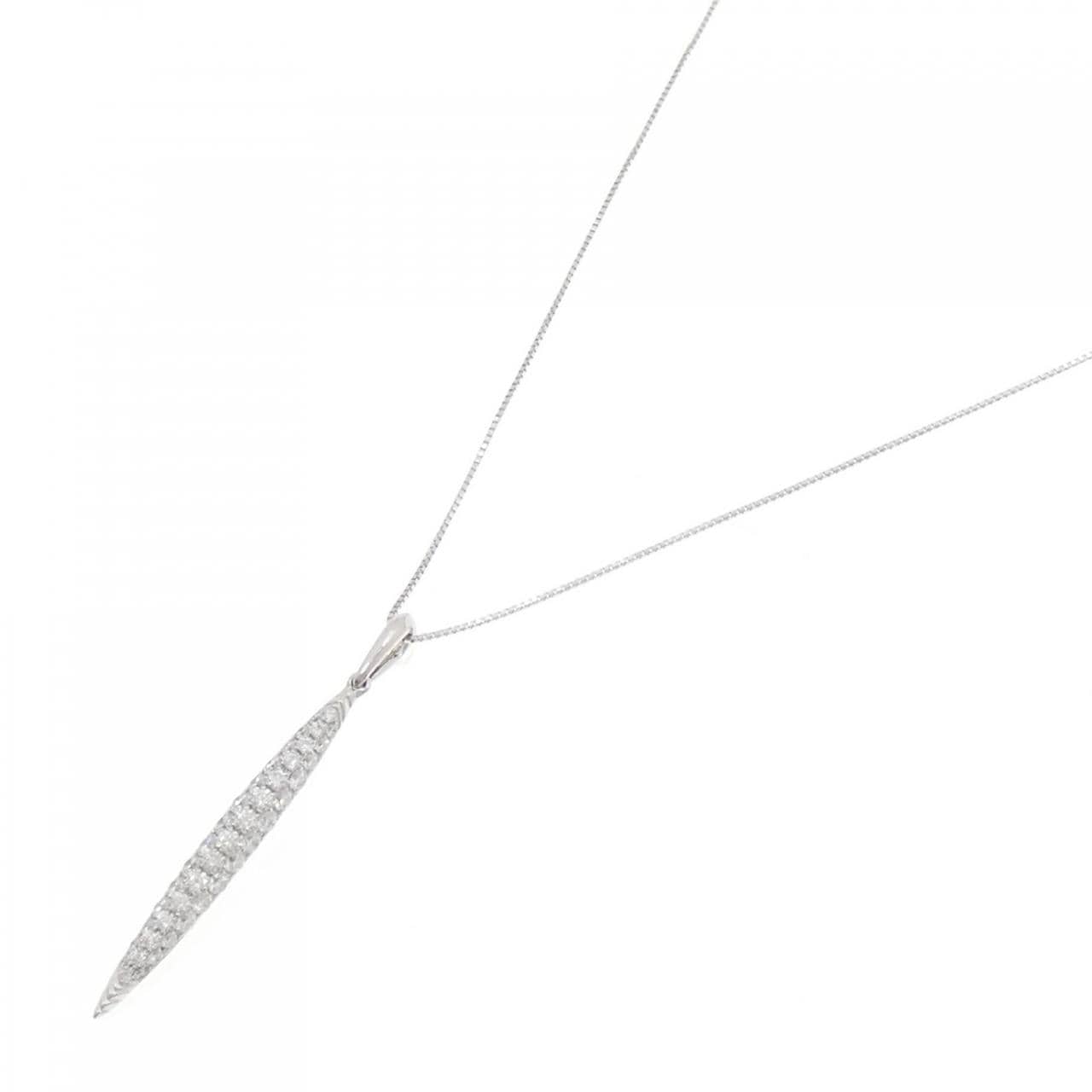 750WG/K18WG パヴェ ダイヤモンド ネックレス 1.10CT