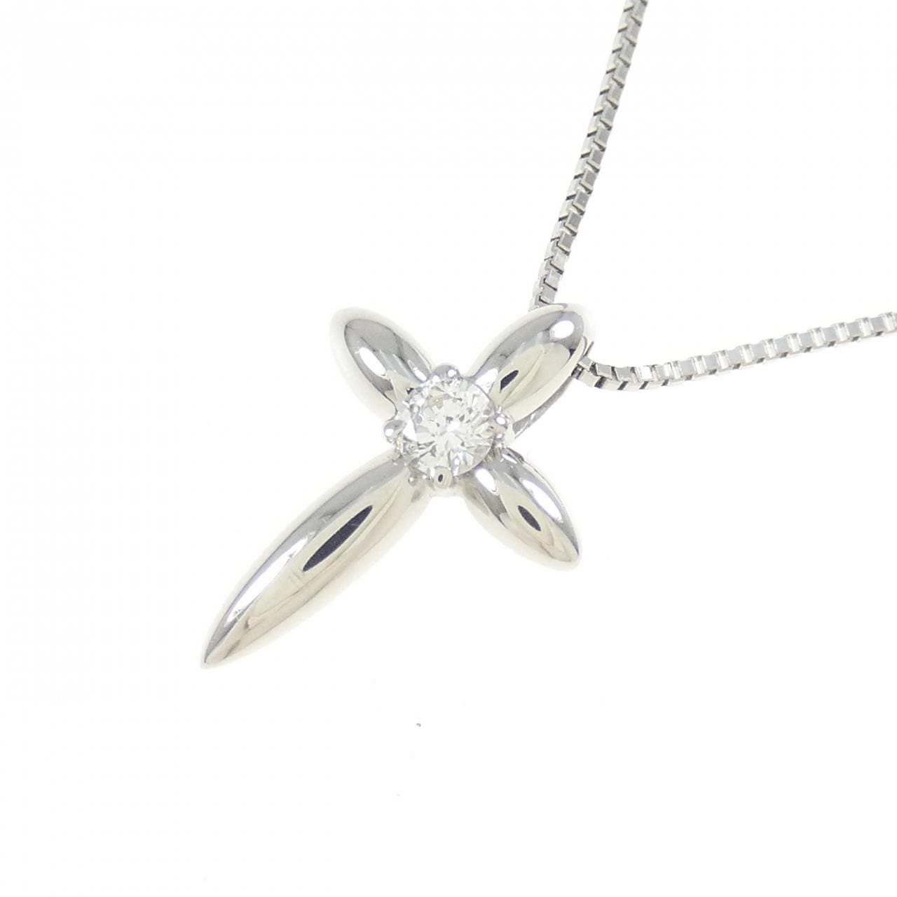 PT850 クロス ダイヤモンド ネックレス 0.09CT