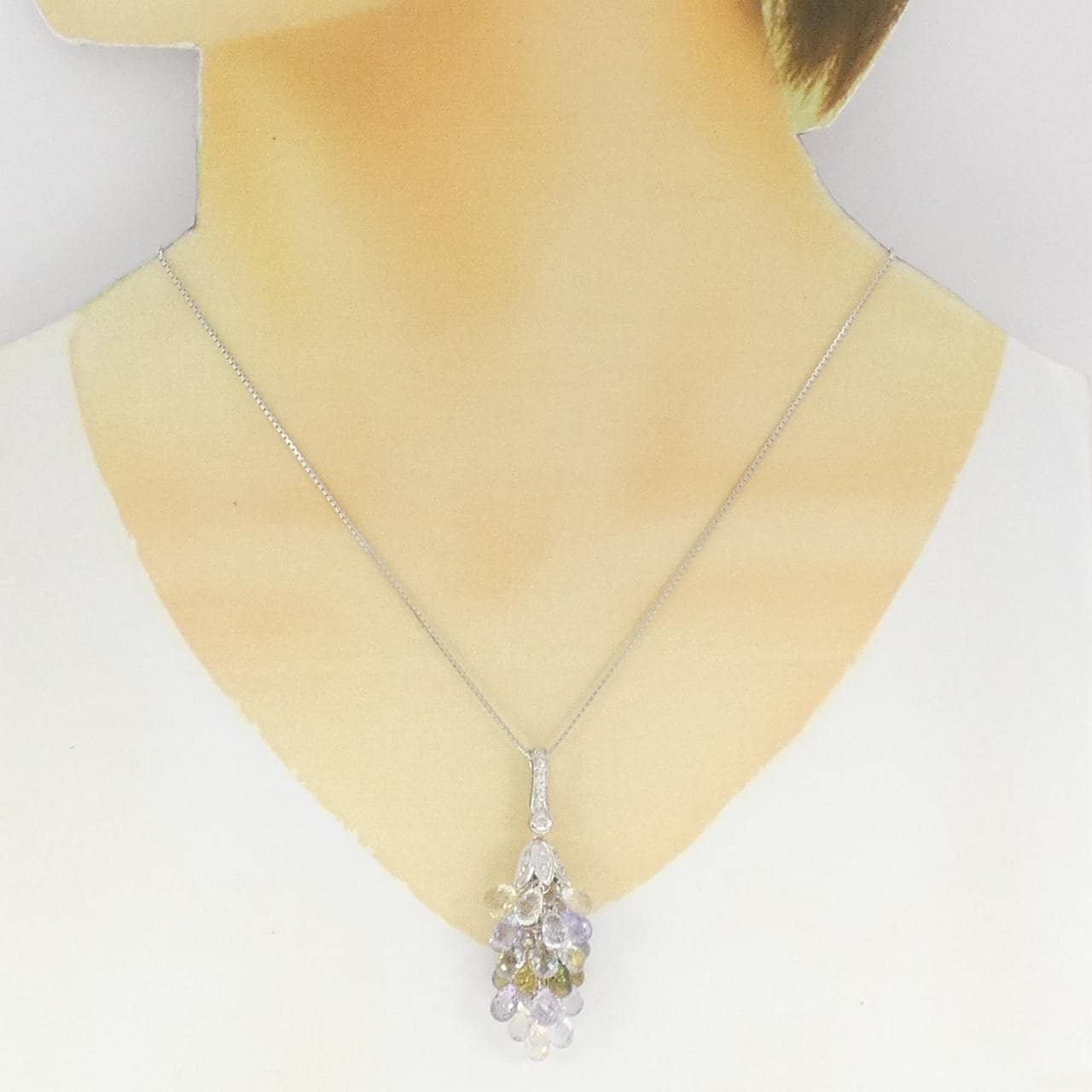 750WG/K18WG サファイヤ ネックレス 26.02CT