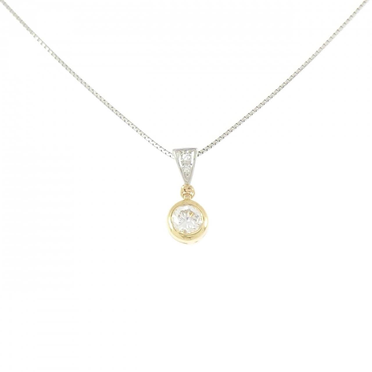 K18YG/PT900/PT850 ダイヤモンド ネックレス 0.515CT