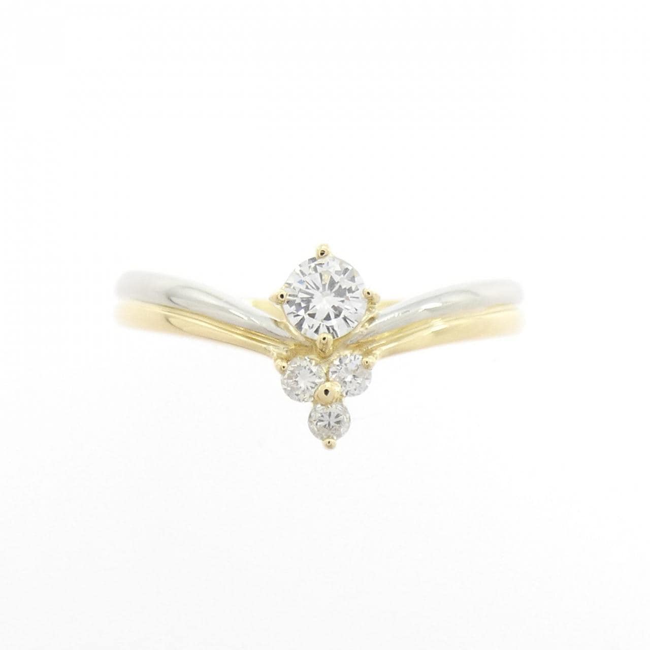 K18YG/PT900 ダイヤモンド リング 0.20CT