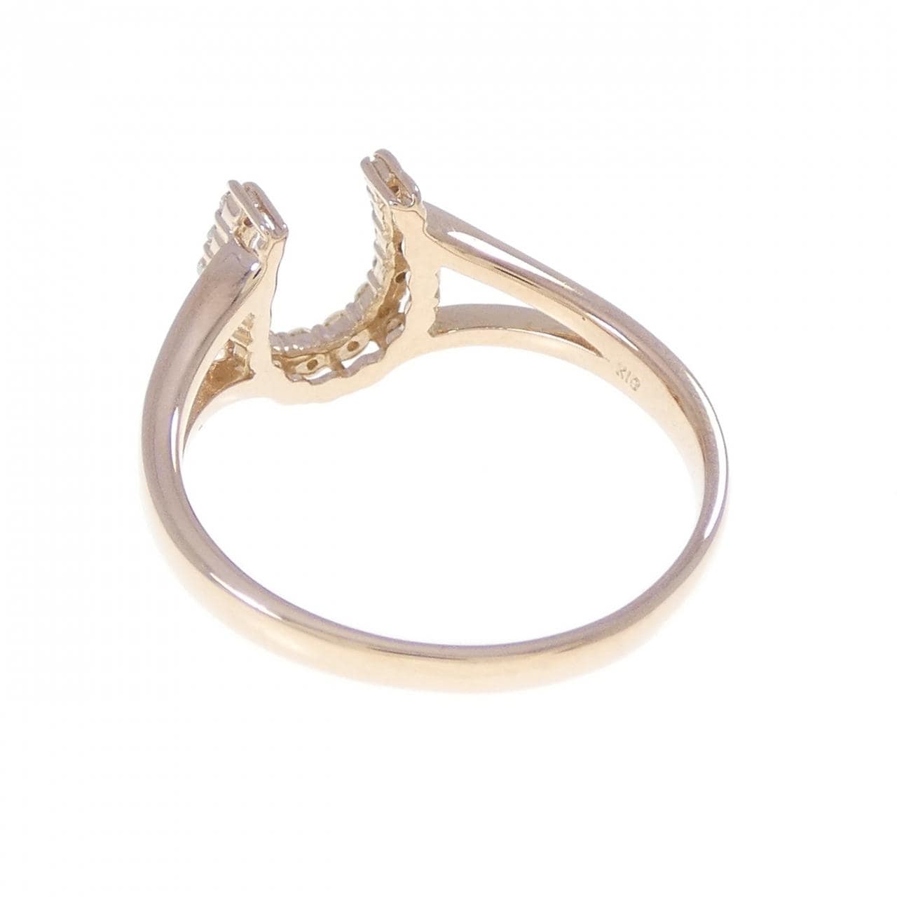 K18PG ホースシュー ダイヤモンド リング 0.14CT