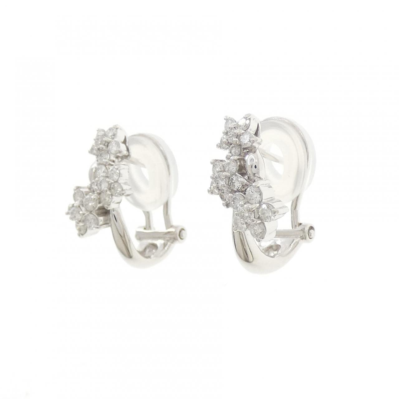 PT900 フラワー ダイヤモンド ピアス 0.64CT
