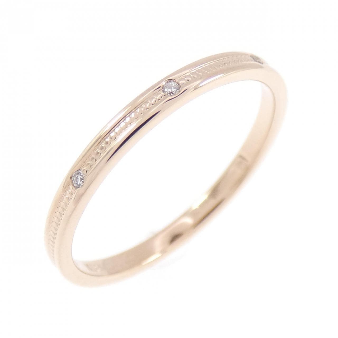 K18PG スリーストーン ダイヤモンド リング 0.015CT