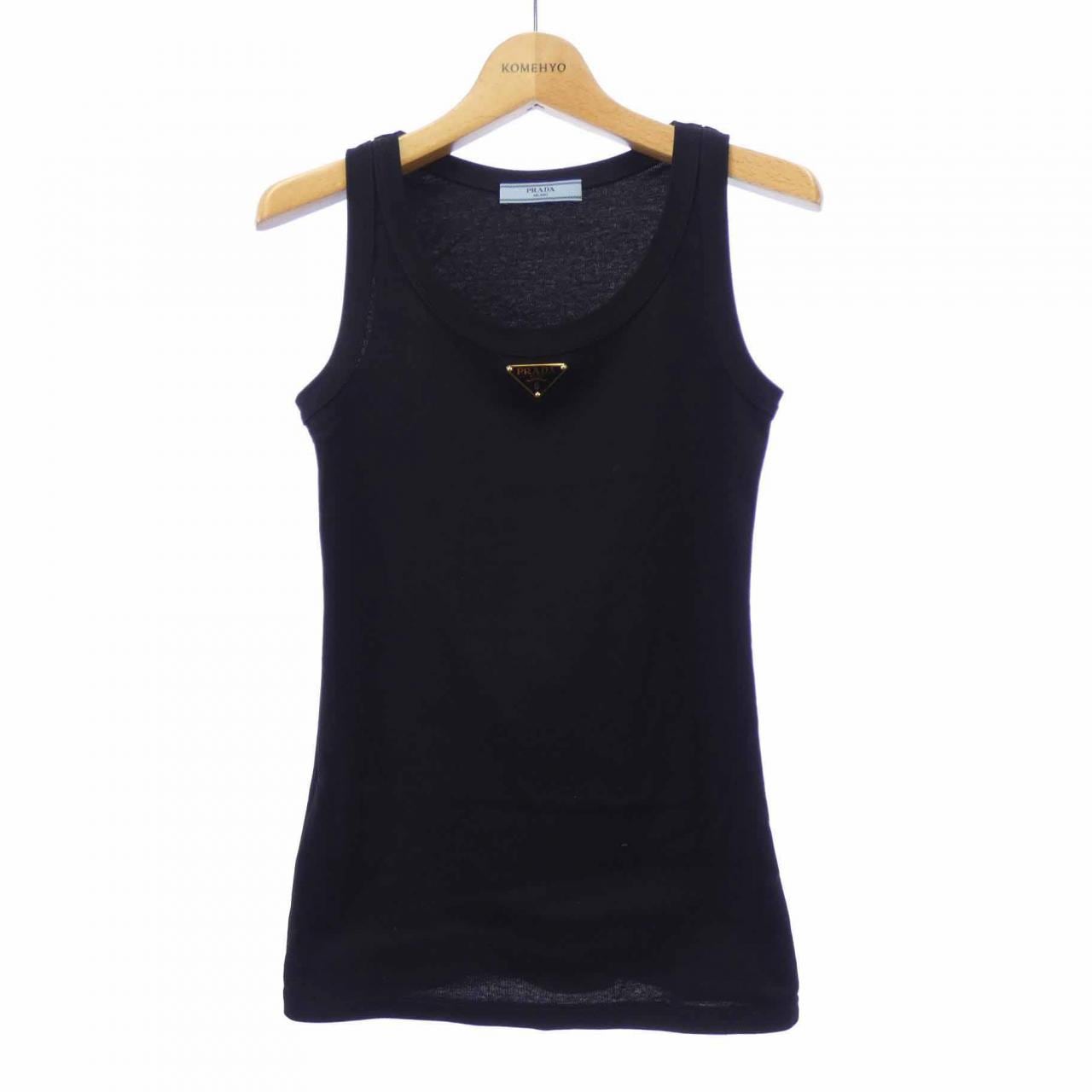 プラダ PRADA トライアングルロゴ リブニット ジャージー タンクトップ 39546X S222 10Z0 タンクトップ