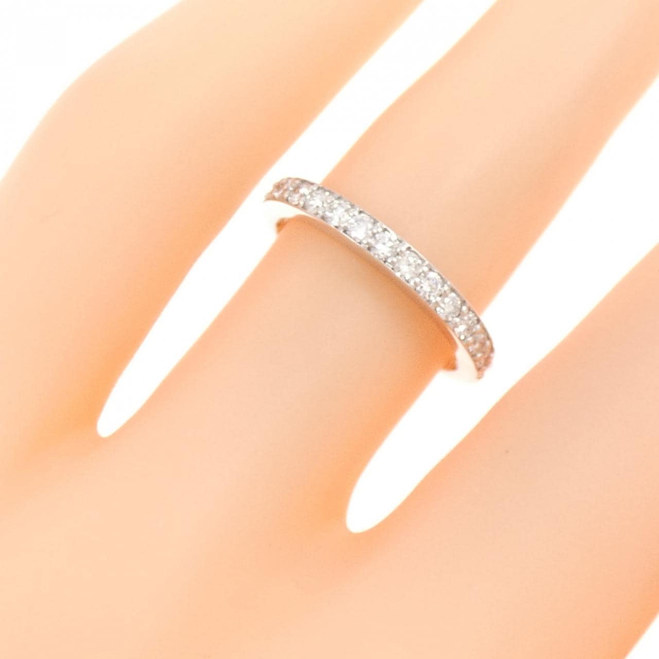 750WG ハーフエタニティ ダイヤモンド リング 0.33CT