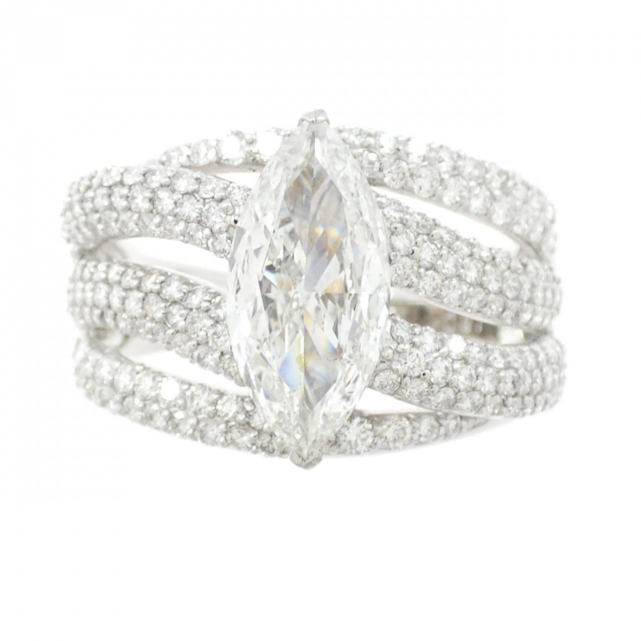 PT900 ダイヤモンド リング 1.518CT F SI2 マーキスカット