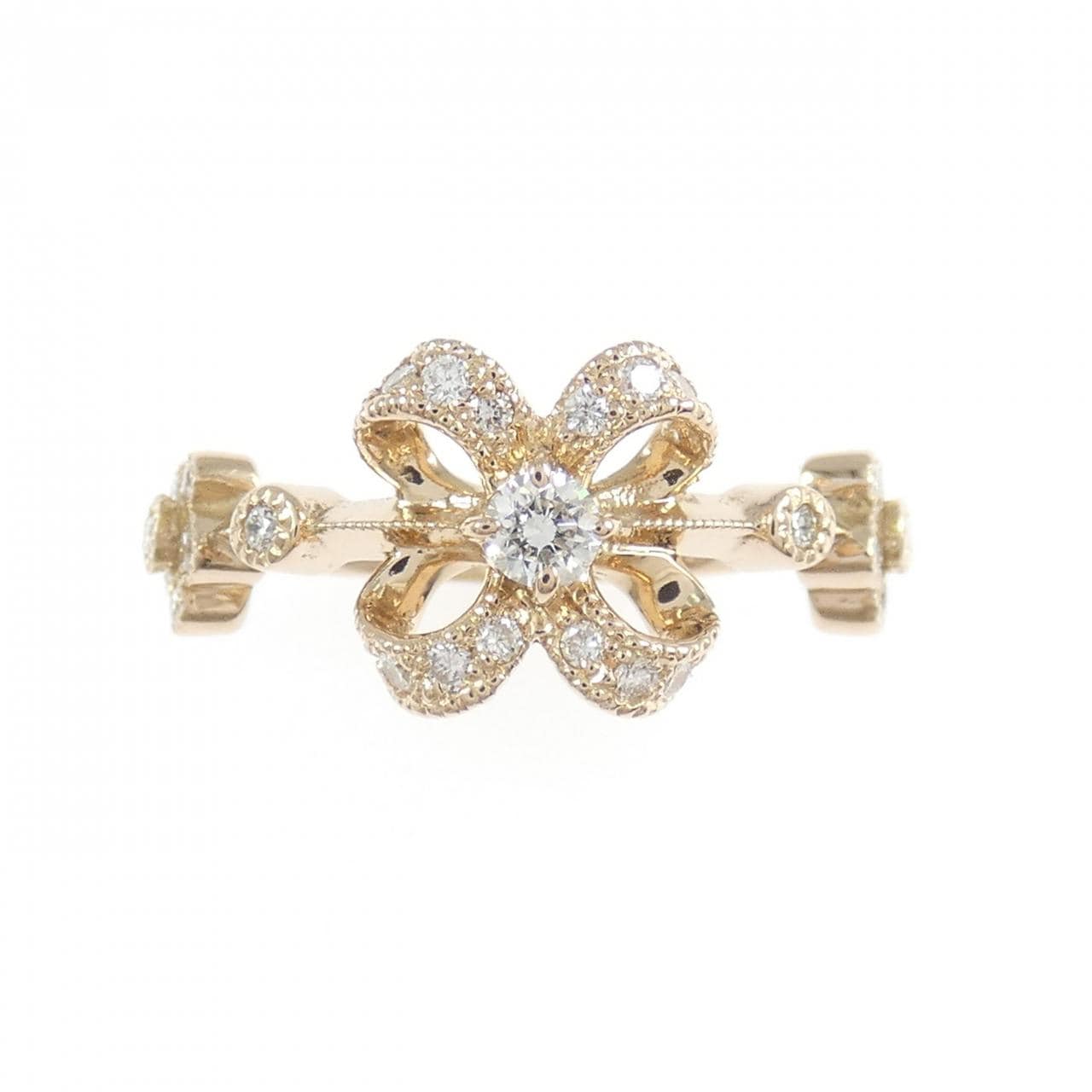 K18PG flower Diamond ring 0.29CT
