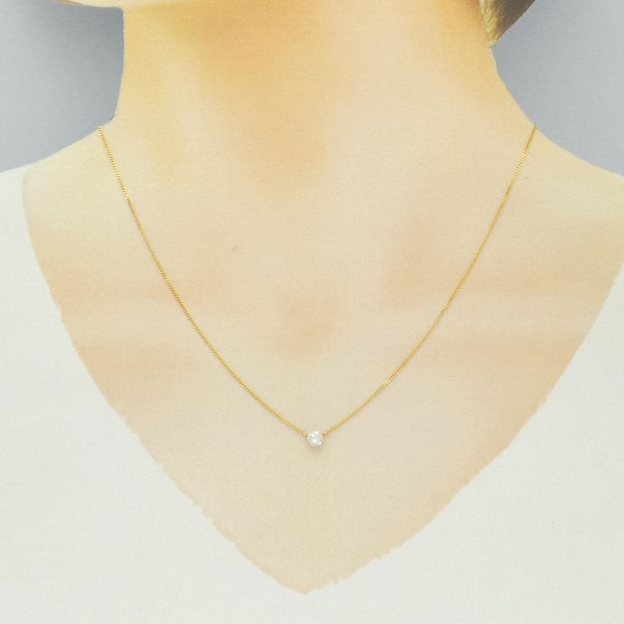 K18YG ダイヤモンド ネックレス 0.20CT