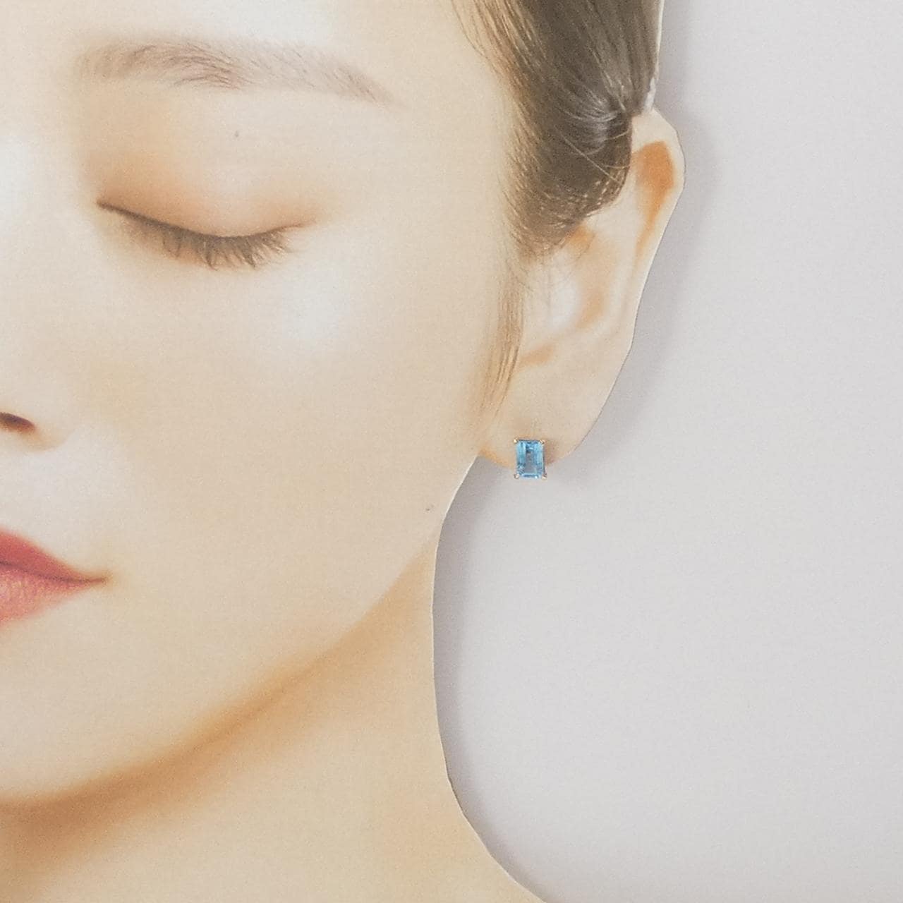 4゜C ブルートパーズ ピアス 片耳