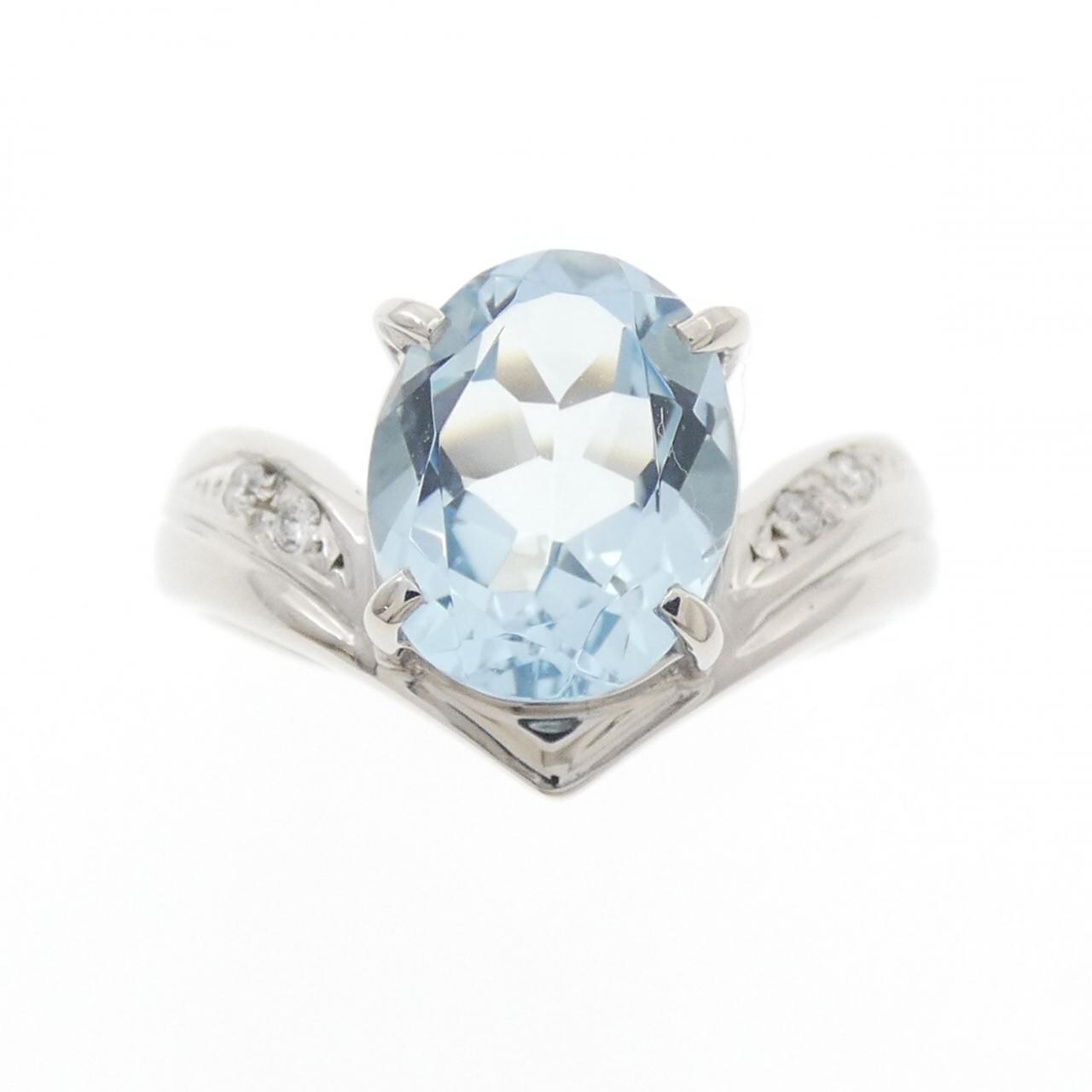 PT900 アクアマリン リング 2.20CT