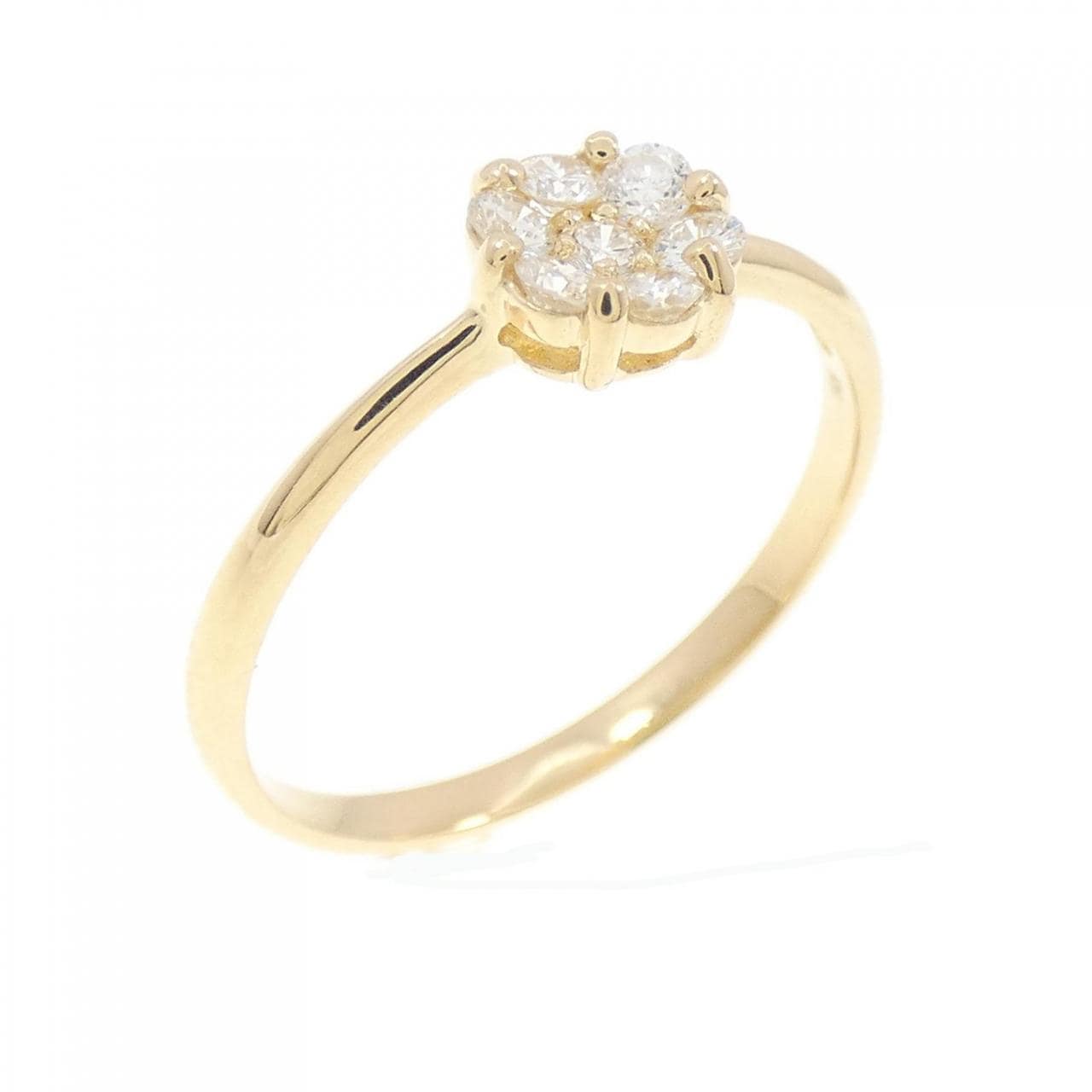 [Remake] K18YG flower Diamond ring 0.20CT