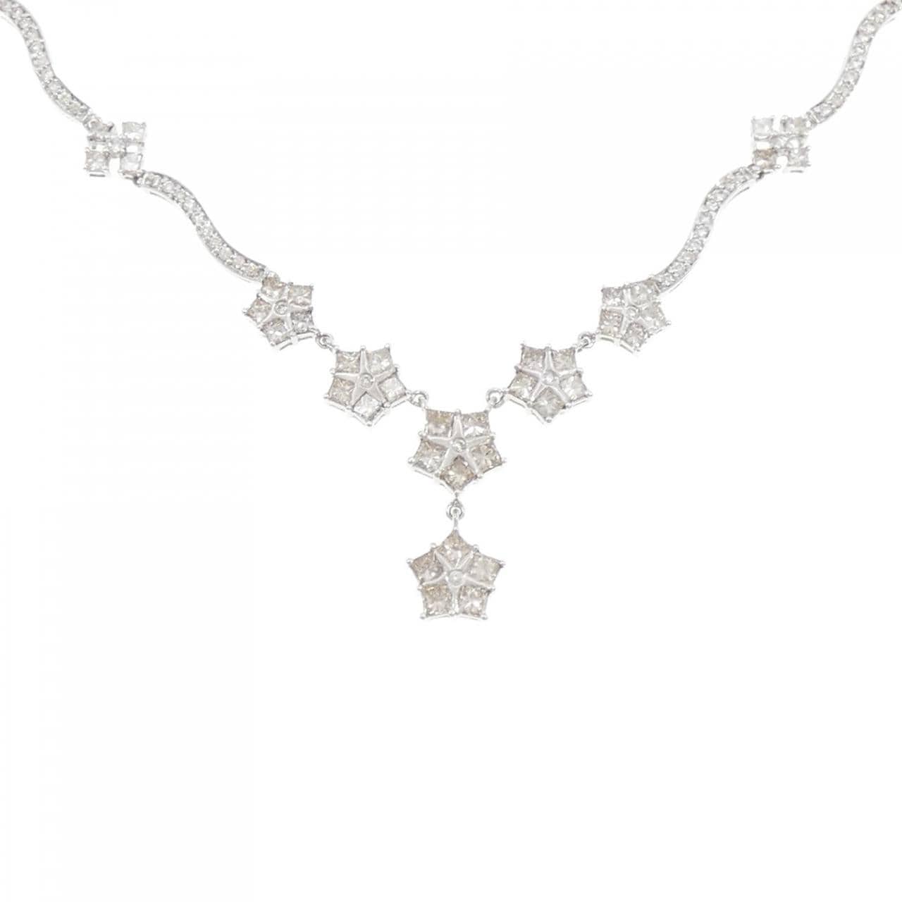 K18WG ダイヤモンド ネックレス 3.50CT