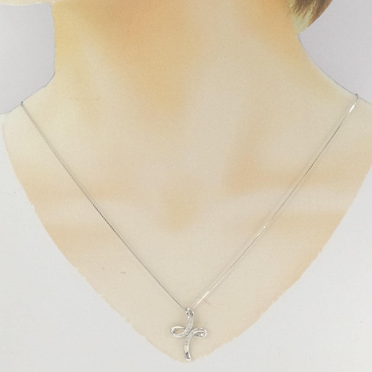 K18WG ダイヤモンド ネックレス 0.10CT