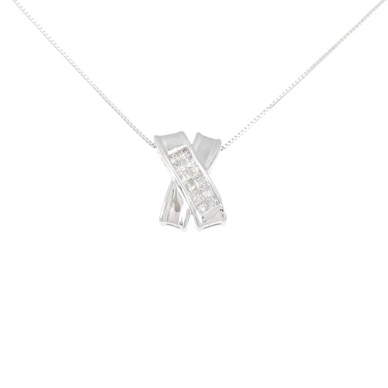 K18WG ダイヤモンド ネックレス 0.25CT