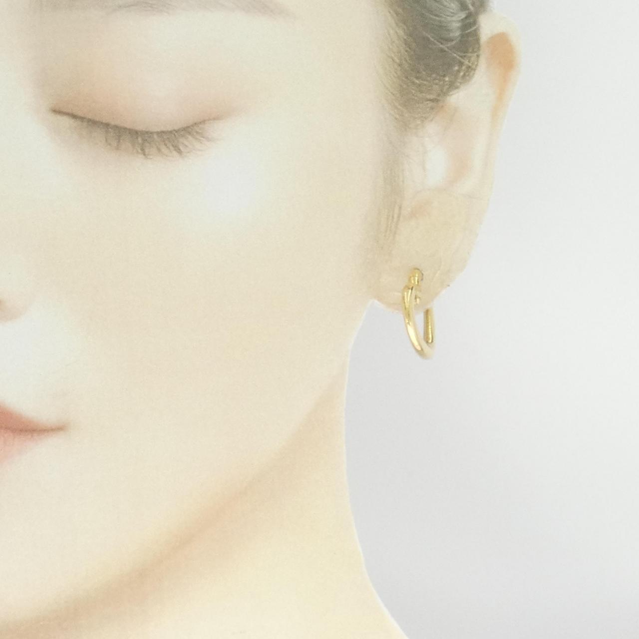 [BRAND NEW] K18YG Heart Hoop Earrings