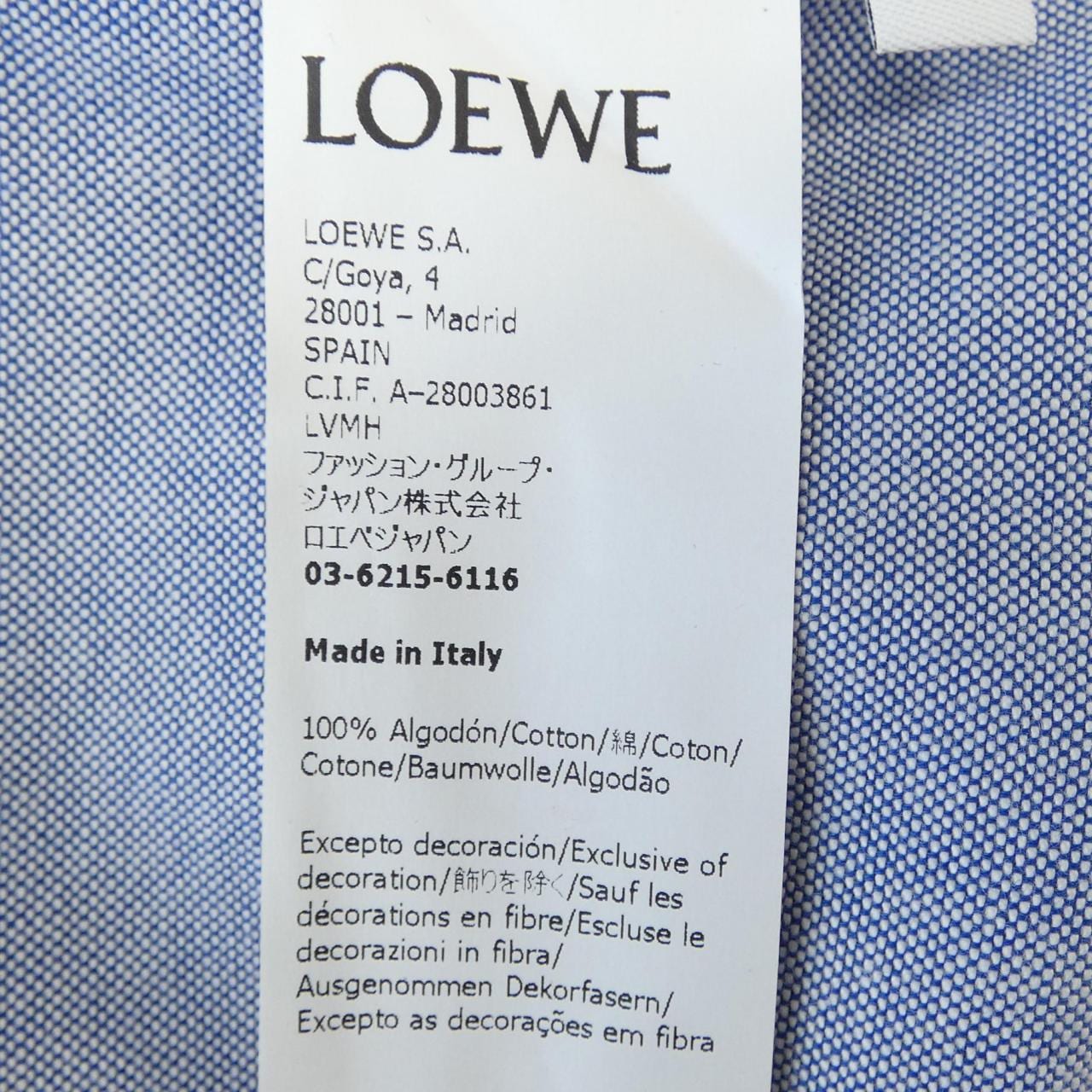 ロエベ LOEWE H526Y05W65 シャツ