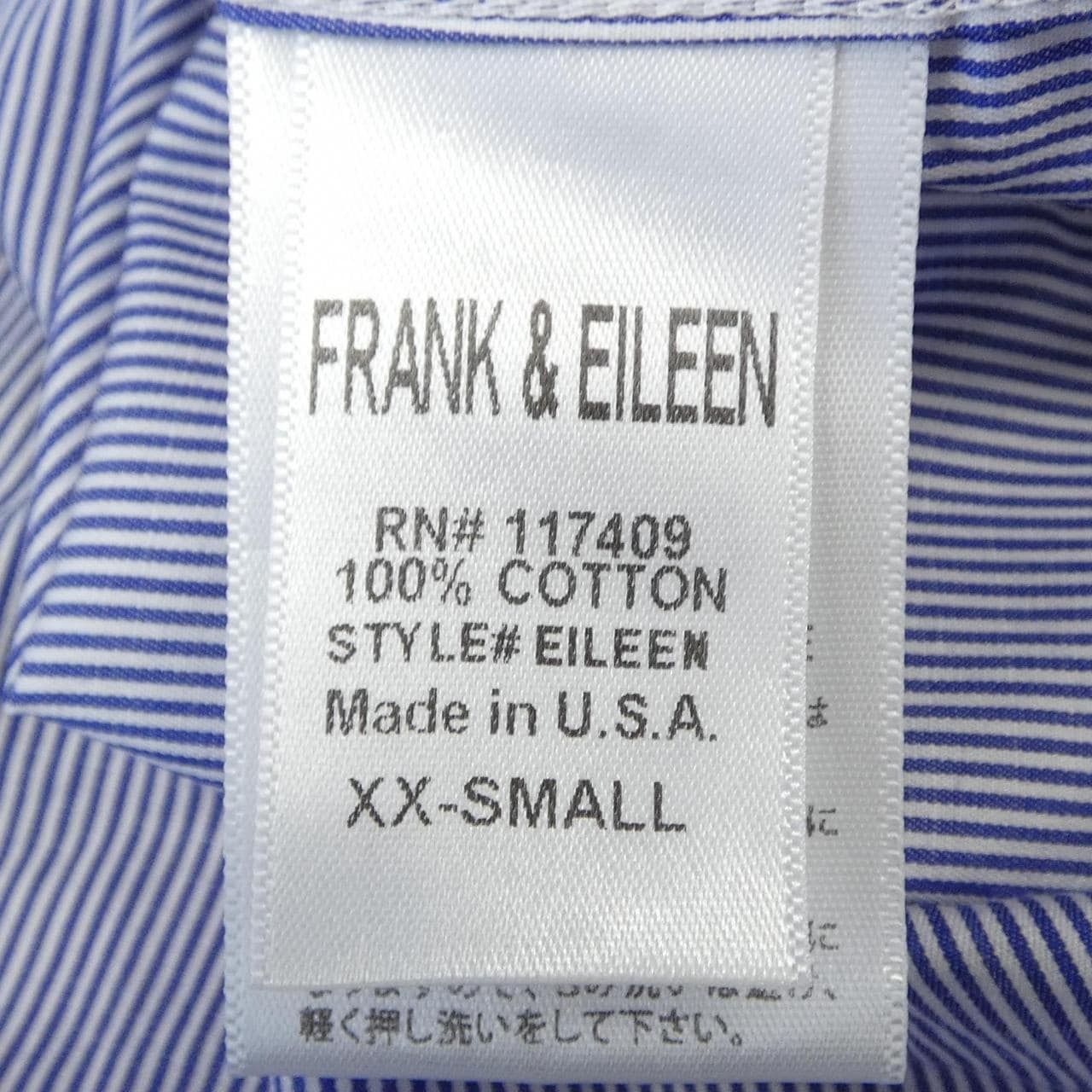 フランクアンドアイリーン FRANK&EILEEN シャツ