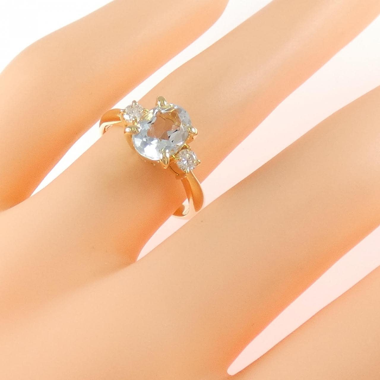K18YG アクアマリン リング 1.12CT