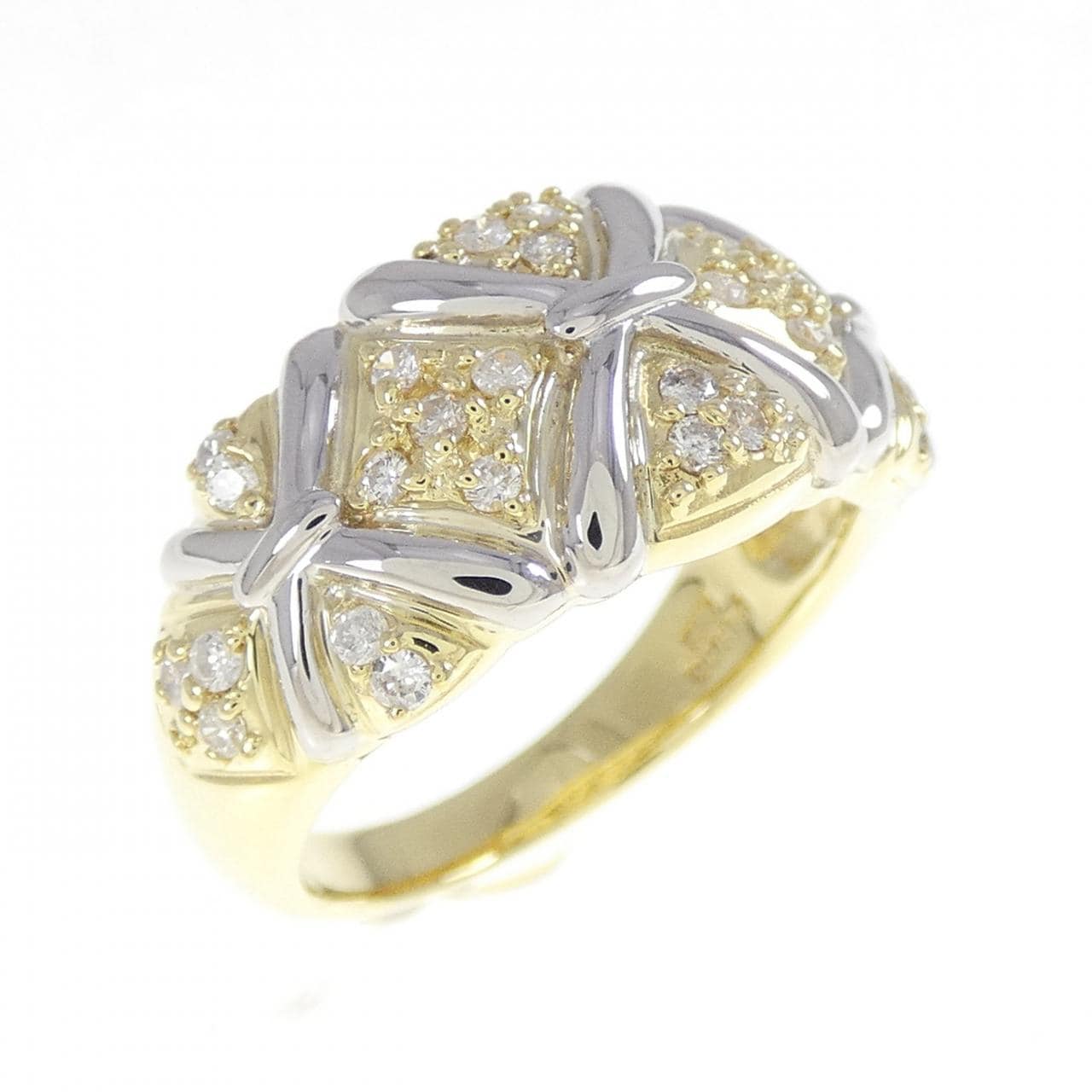 K18YG/PT900 ダイヤモンド リング 0.30CT