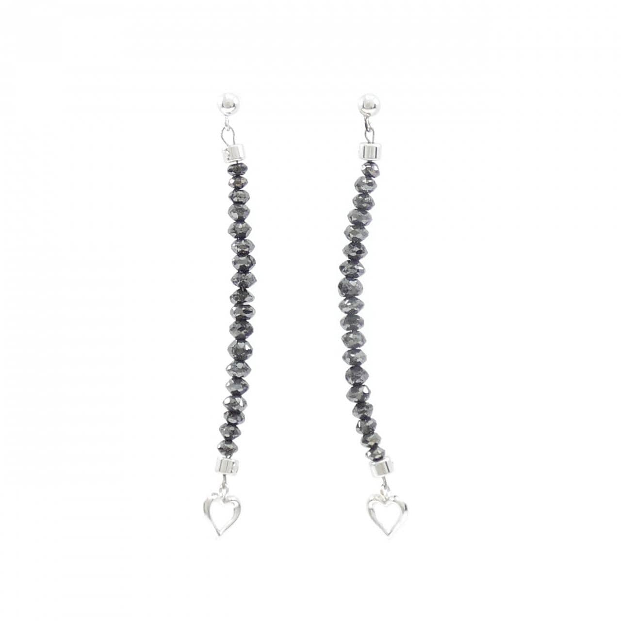 K18WG ハート ダイヤモンド ピアス 2.0CT