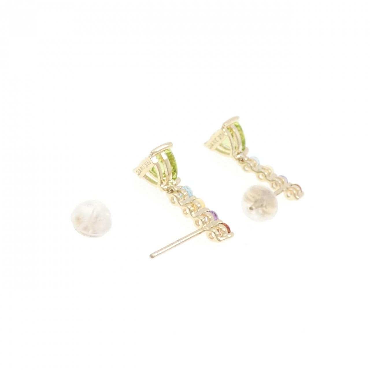 10KYG/K10YG カラーストーン ピアス