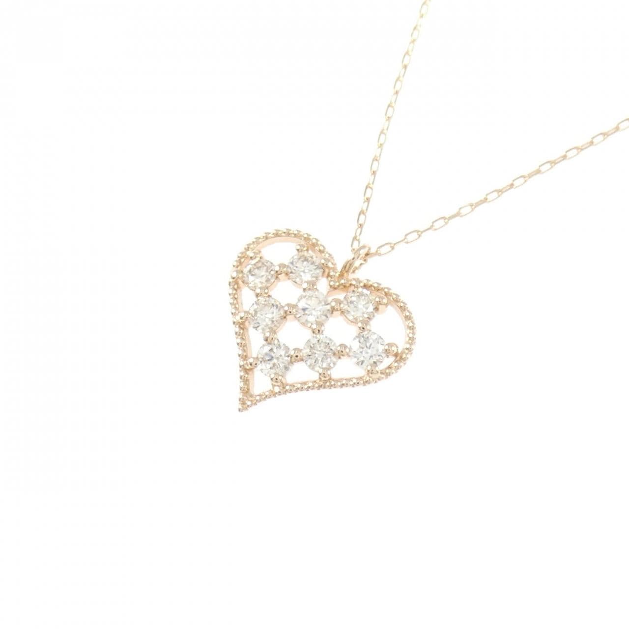 K18PG ハート ダイヤモンド ネックレス 0.20CT